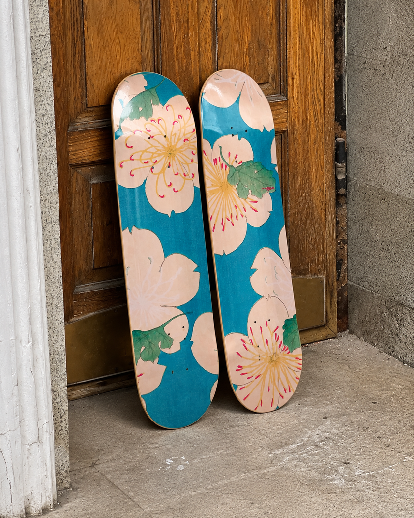 Floral Skateboard Decks: Flower Wall Art on Canadian Maple