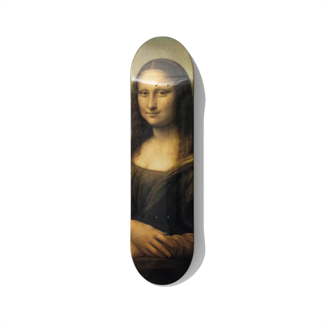 Da Vinci Vitruvian Man skateboard wall art on Canadian maple — DeckArts Berlin