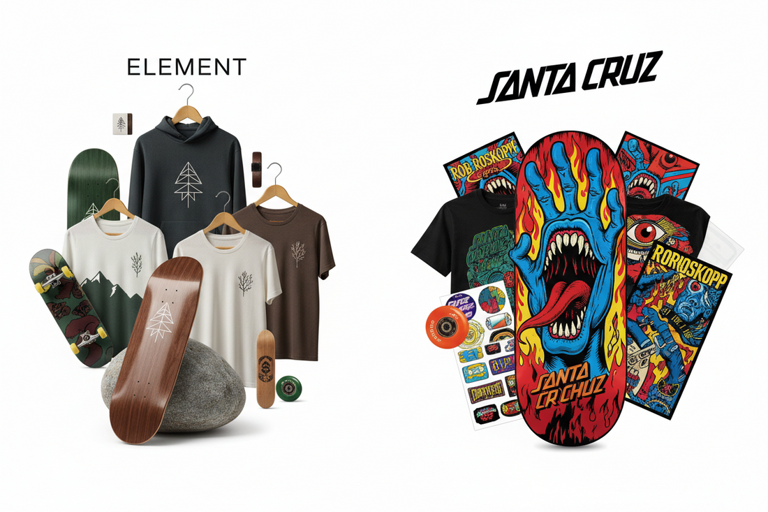 Element vs Santa Cruz Skateboard Art: Brand Comparison