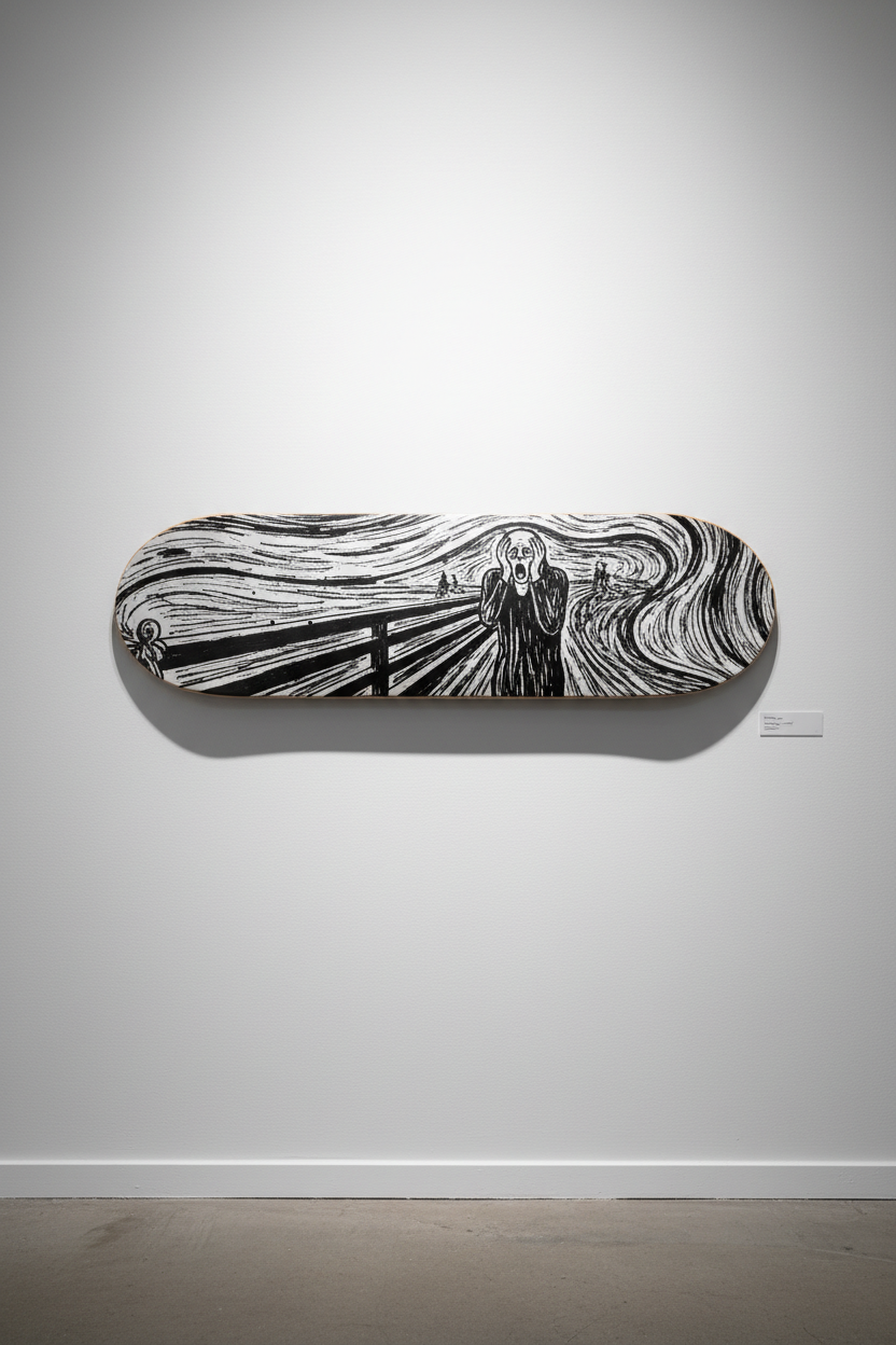 Munch's The Scream as Skateboard Wall Art