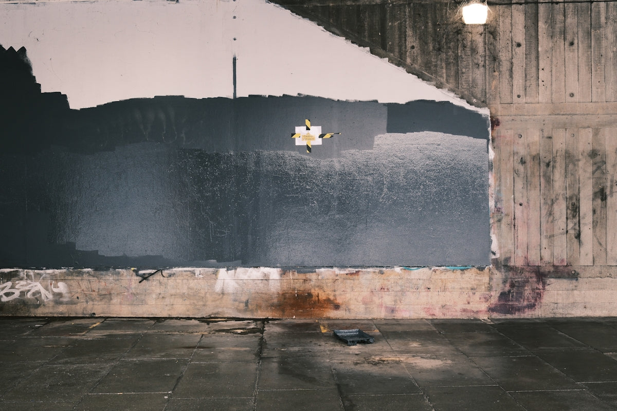 A room with a wall that has been torn off