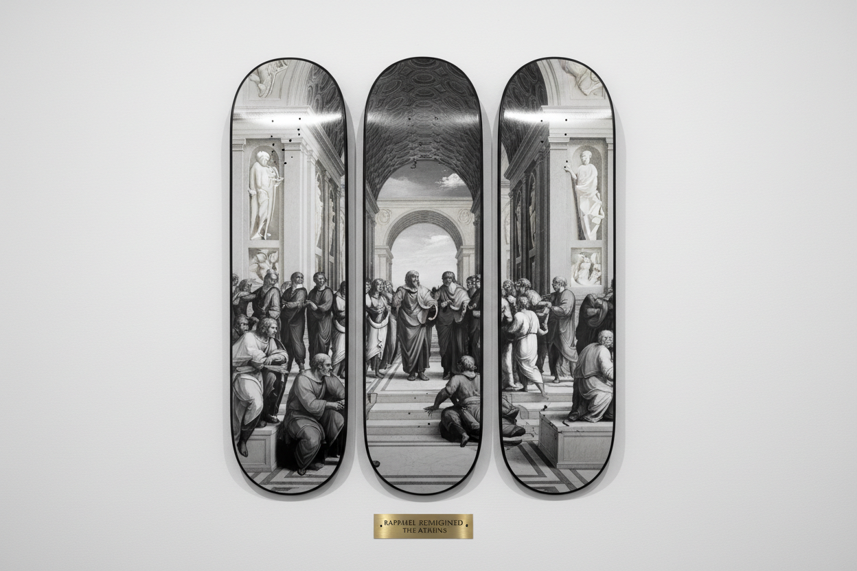 Raphael's School of Athens as Skateboard Wall Art