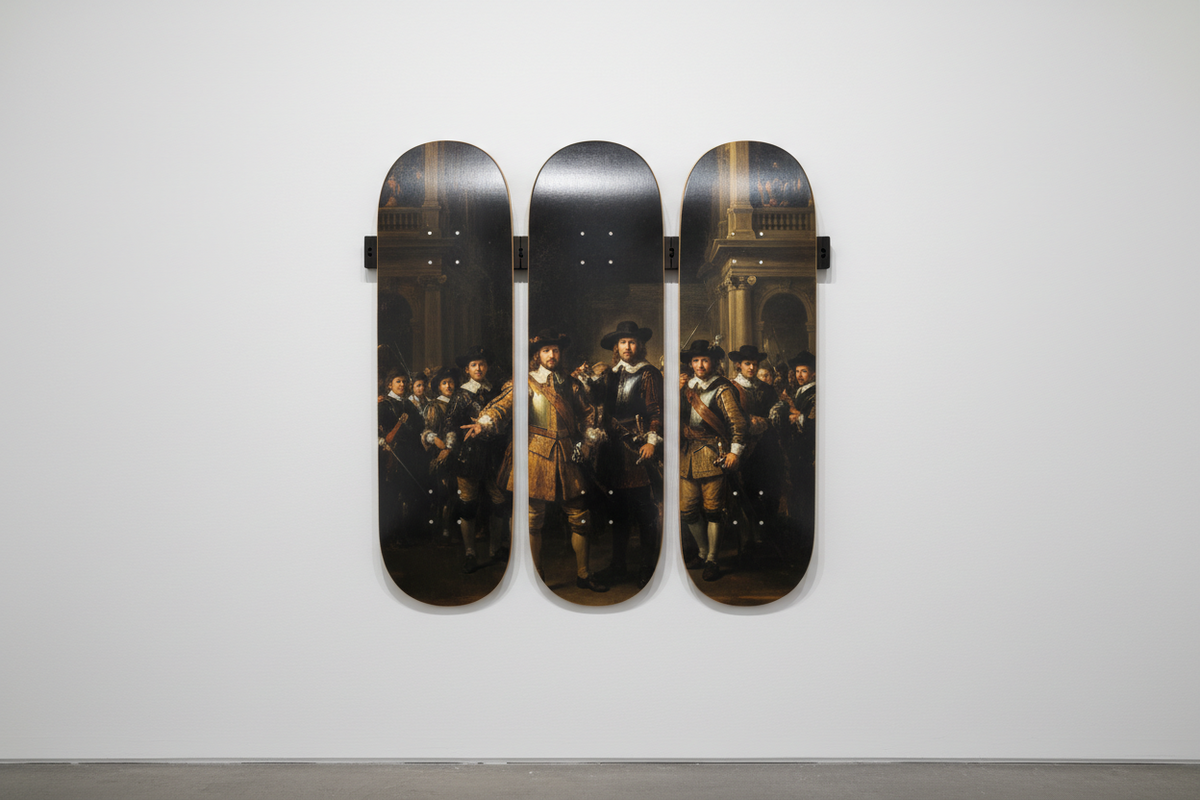 Rembrandt's Night Watch as Skateboard Wall Art