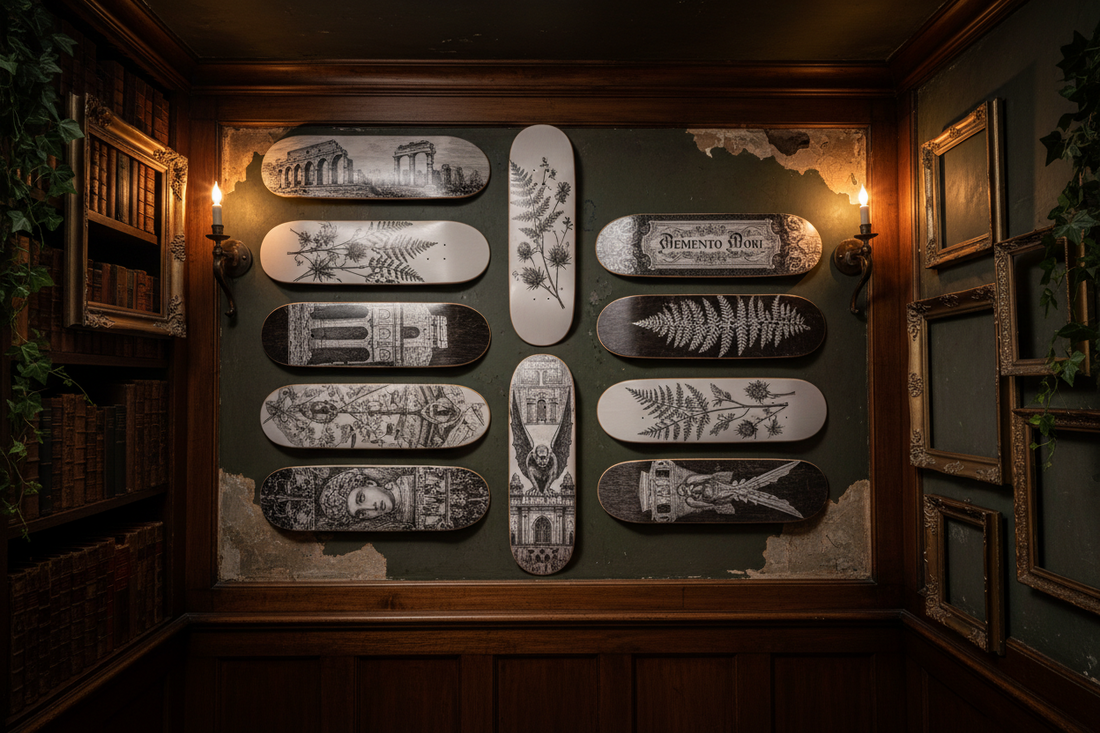 skateboard Dark Academia Wall Art: