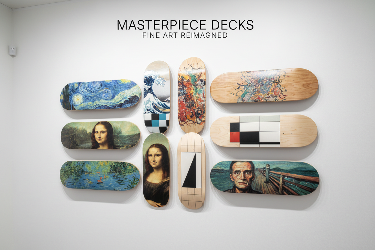Top 10 Legendary Artworks Turned into Skateboard Wall Art 