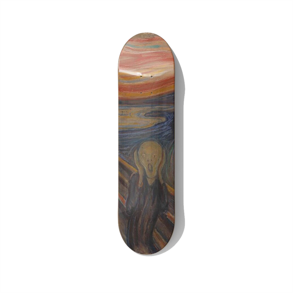 Edvard Munch's The Scream Skateboard Wall Art - Premium Canadian Maple Deck - deckarts.com