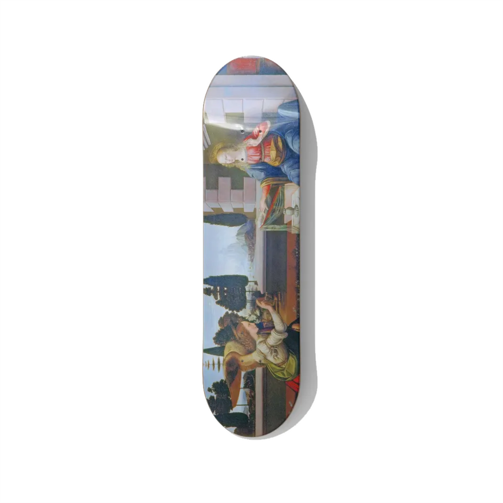 Leonardo da Vinci's Annunciation Skateboard Wall Art - Premium Canadian Maple Deck - deckarts.com