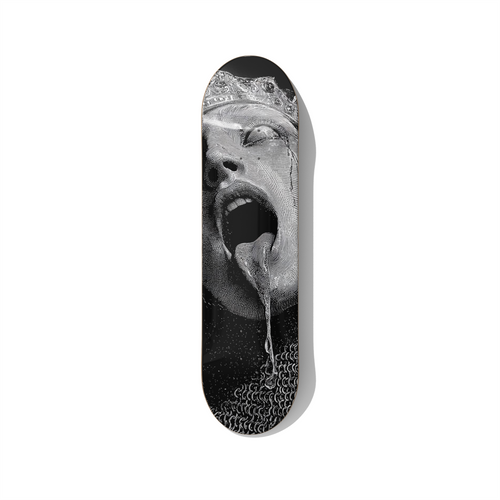 Dark scream face pop art skateboard wall art on premium Canadian maple deck