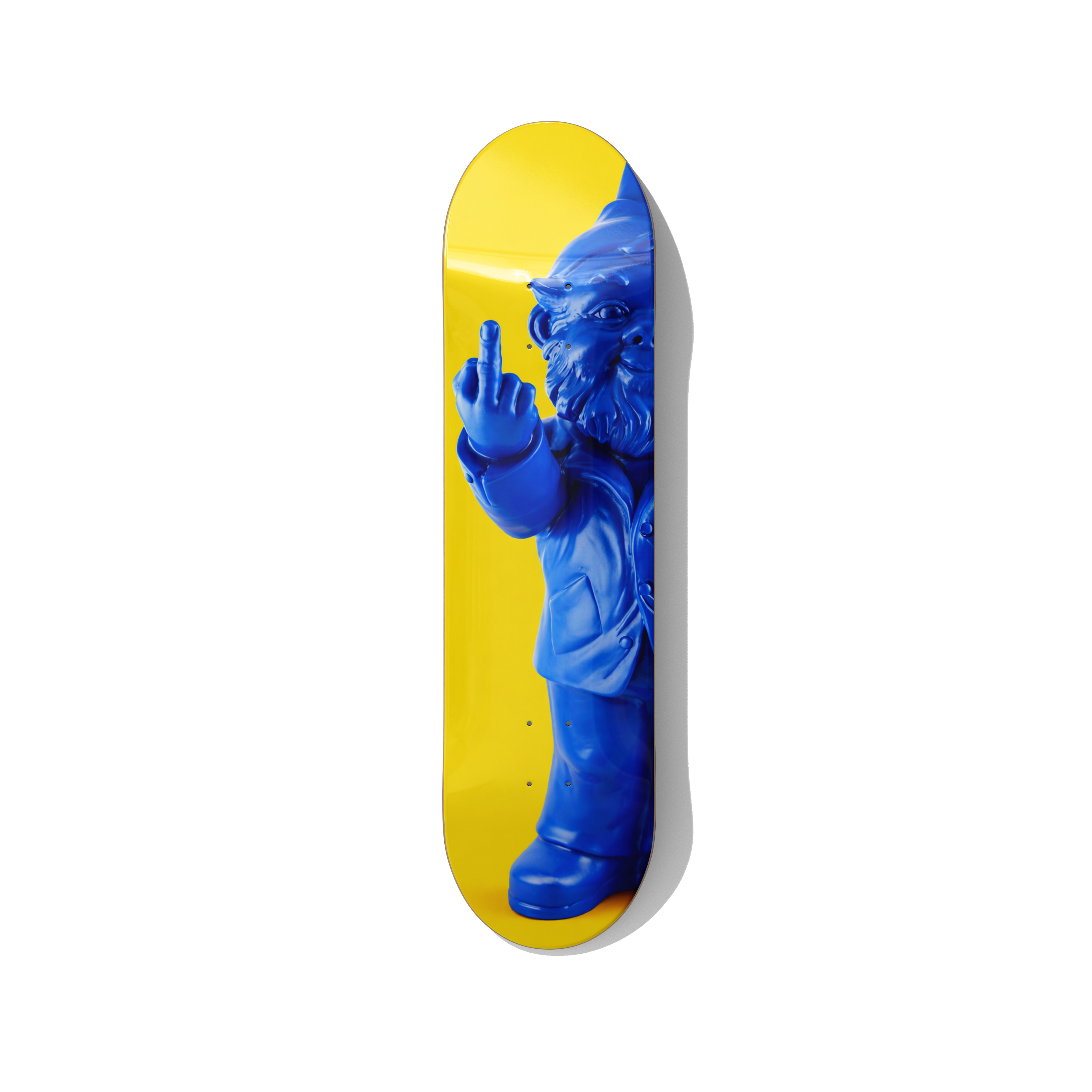 Skateboard Wall Art – Blue Gnome Middle Finger Pop Art Deck