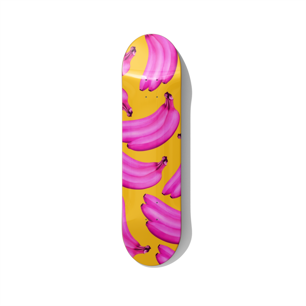 Skateboard Wall Art – Pink Banana Pattern Modern Wall Decor - deckarts.com