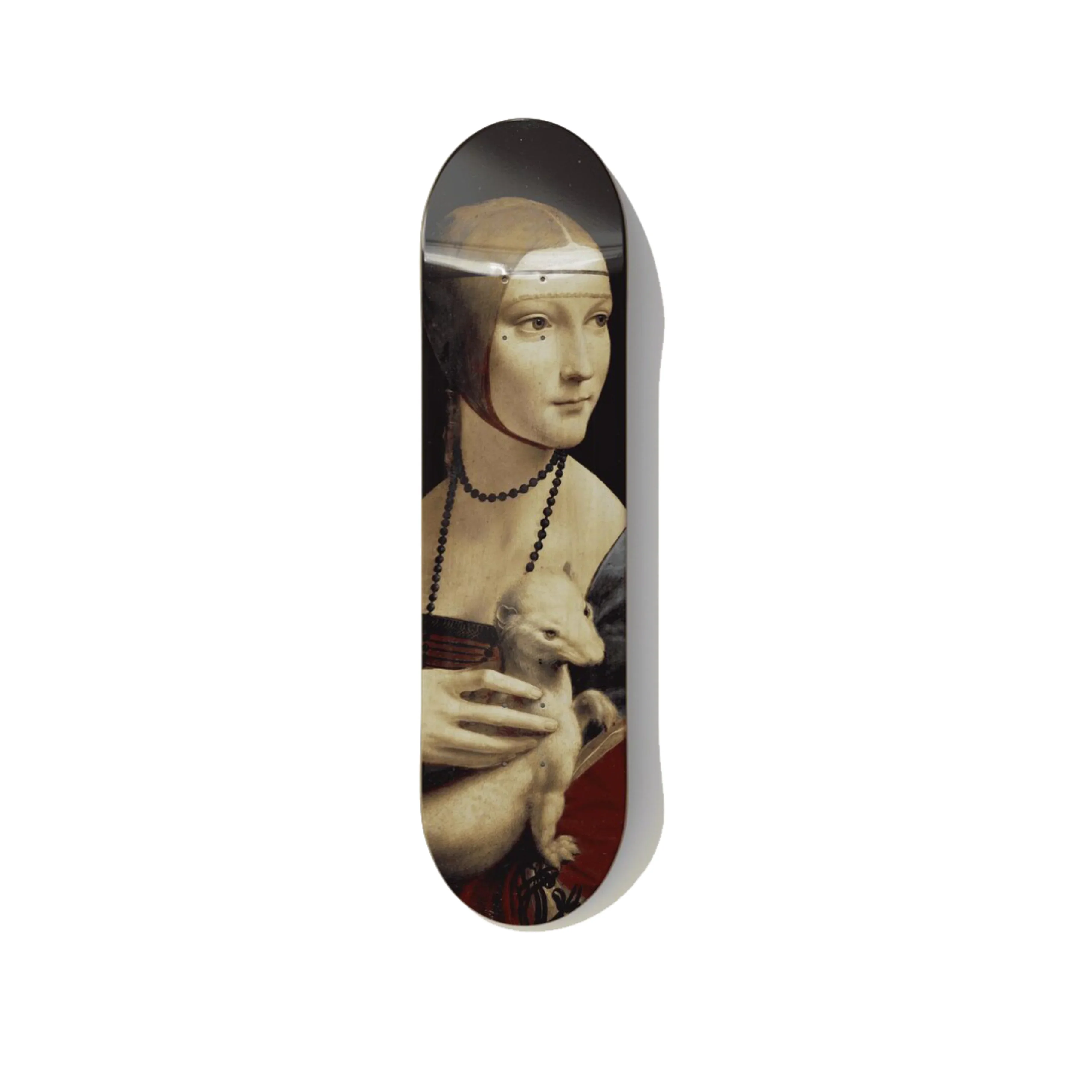 Leonardo da Vinci Lady with an Ermine Skateboard Wall Art - Premium Canadian Maple Deck.