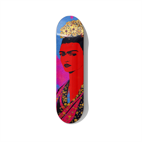 Floral Portrait Pop Art Skateboard Wall Art on Canadian Maple - deckarts.com