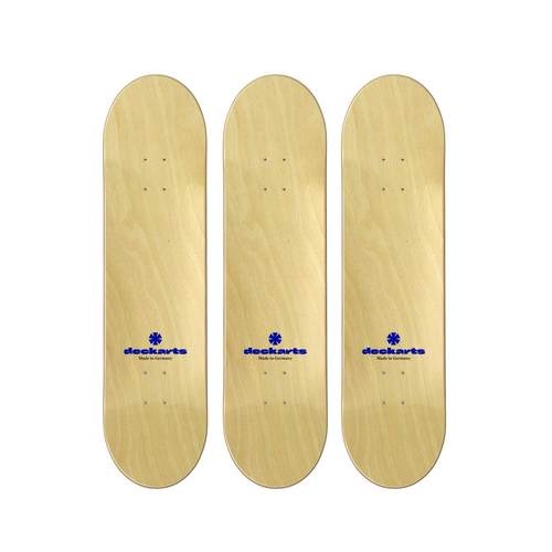 Blank skateboard deck back side on premium Canadian maple deckarts