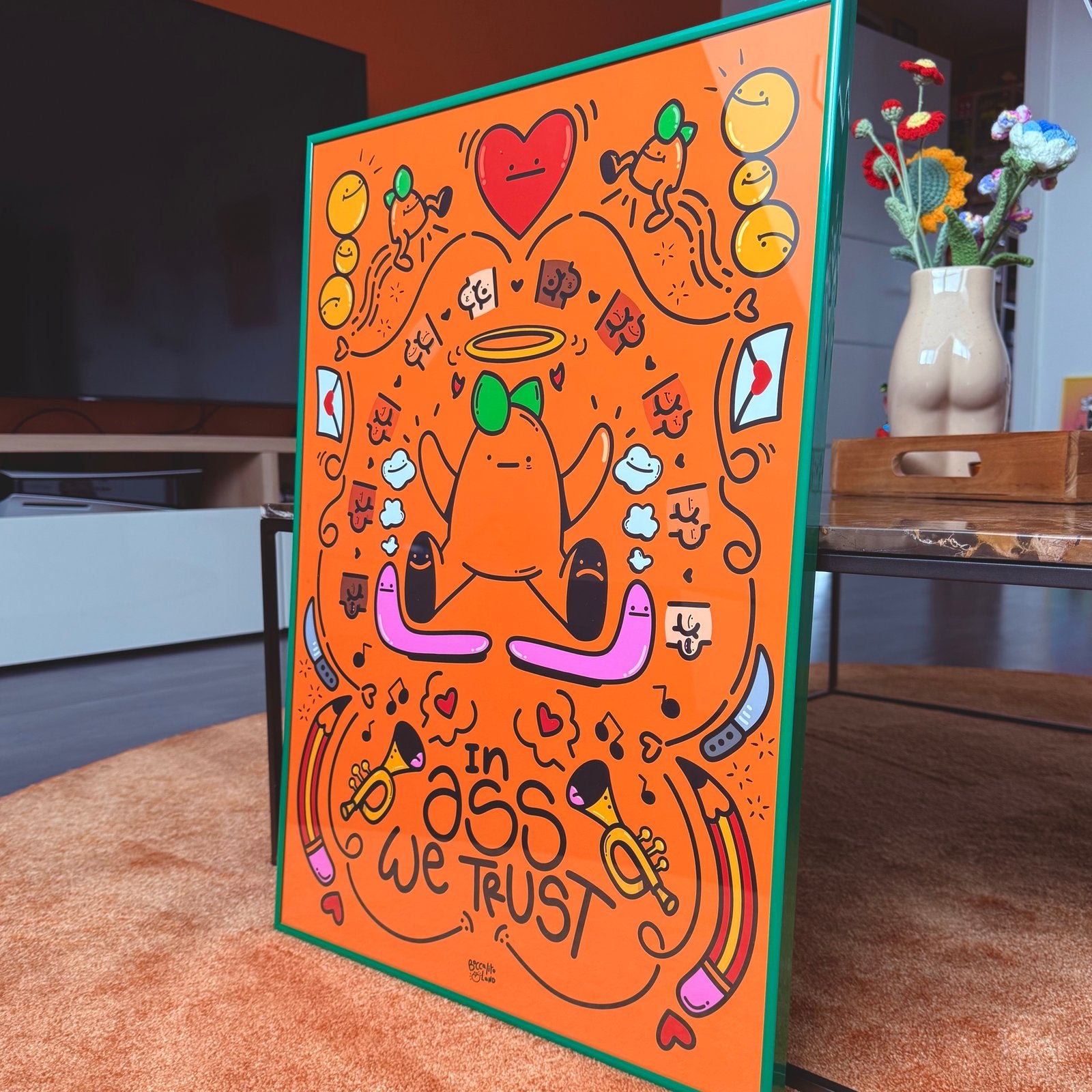Boccalitoland Abricul funny butt illustration orange
