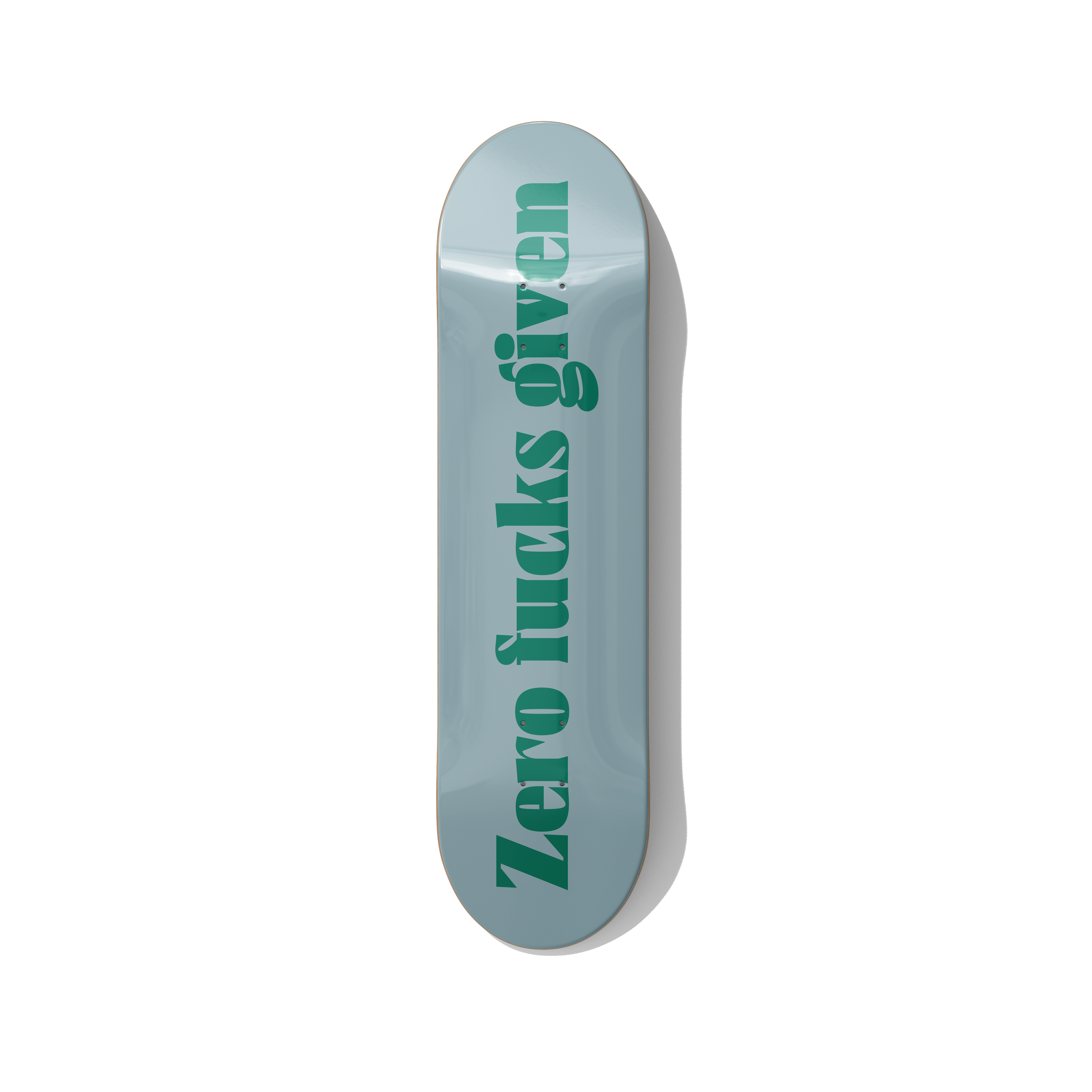 Zero Fucks Given – Minimalist Statement Skateboard Wall Art – Premium Canadian Maple Deck - deckarts.com