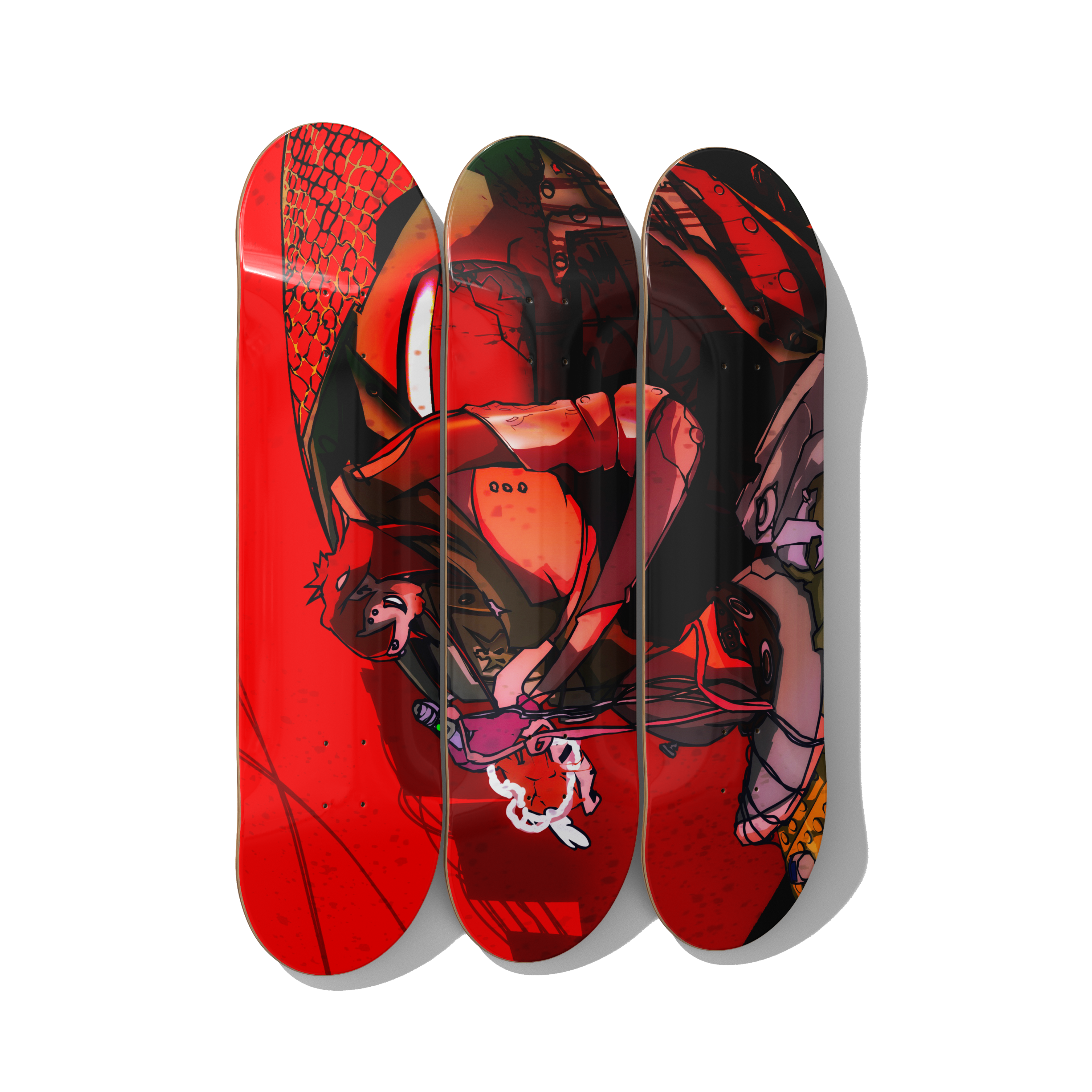 Skateboard Art – Inked & Outed Triptych Deck Set