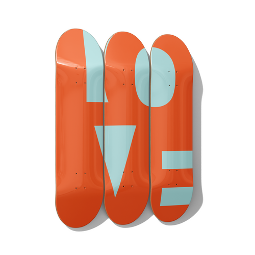 Geometric Bauhaus style skateboard deck set wall art on premium Canadian maple