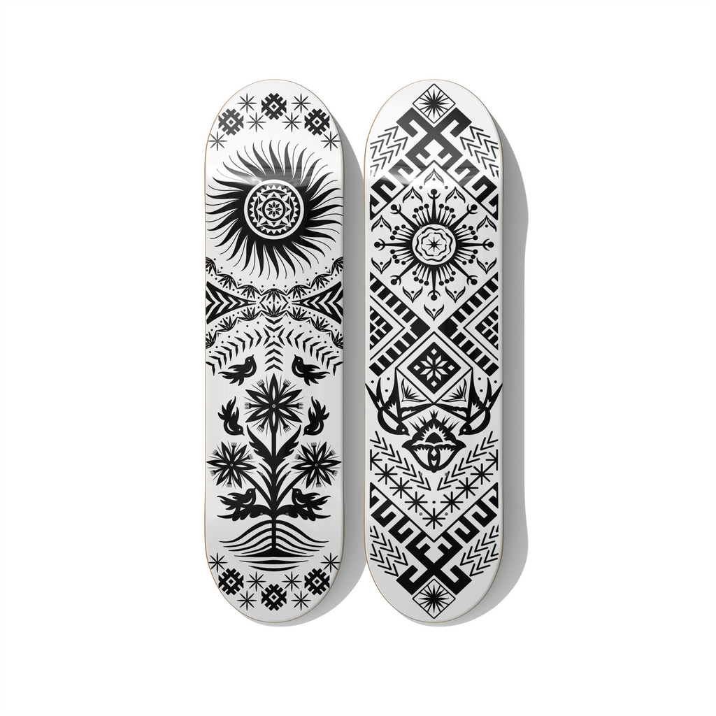 Skateboard art Baltic folklore