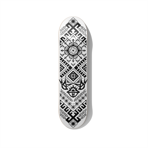 Baltic folklore Nature's Dance skateboard wall art on premium Canadian maple deck