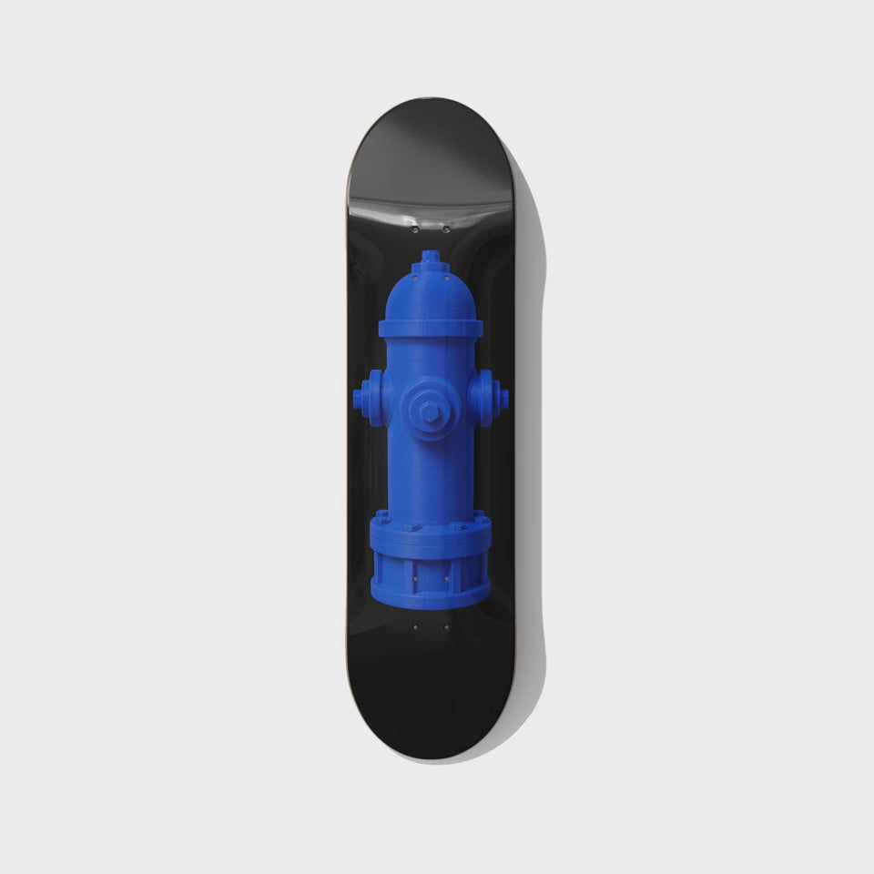 Blueprint Fire Hydrant – Blue Monochrome Skateboard Wall Art