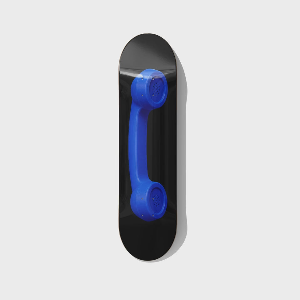 Blueprint Telephone – Blue Monochrome Skateboard Wall Art